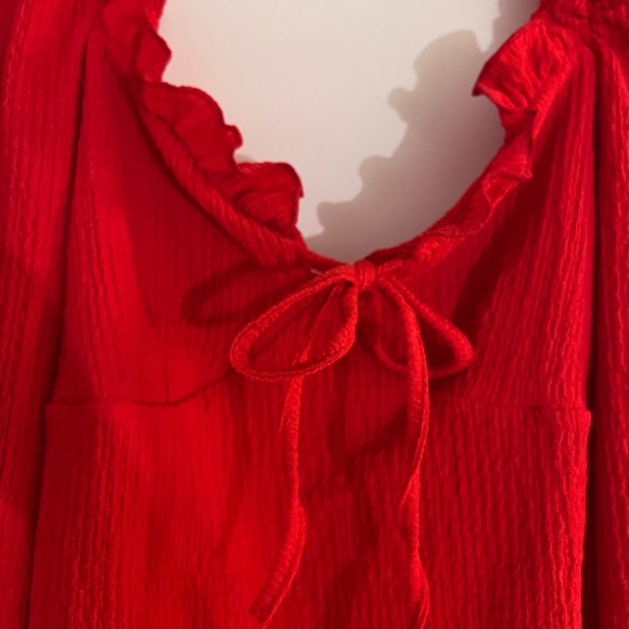 Red Ruffle Blouse - Picture 2 of 7
